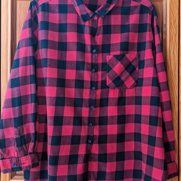 BeachLunchLounge Long Sleeve Button Front Plaid Shirt - Picture 3 of 4